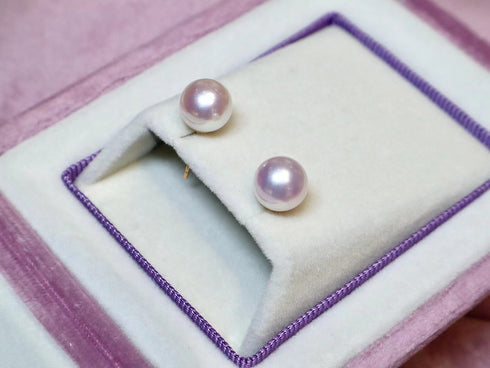 8-8.5mm White Akoya Pearl Stud Earrings